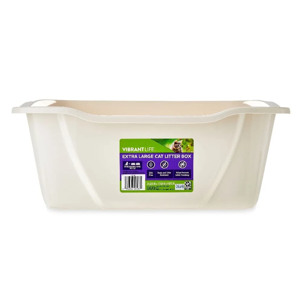 Vibrant Life Extra Large Open Top Cat Litter Box, 1 Count