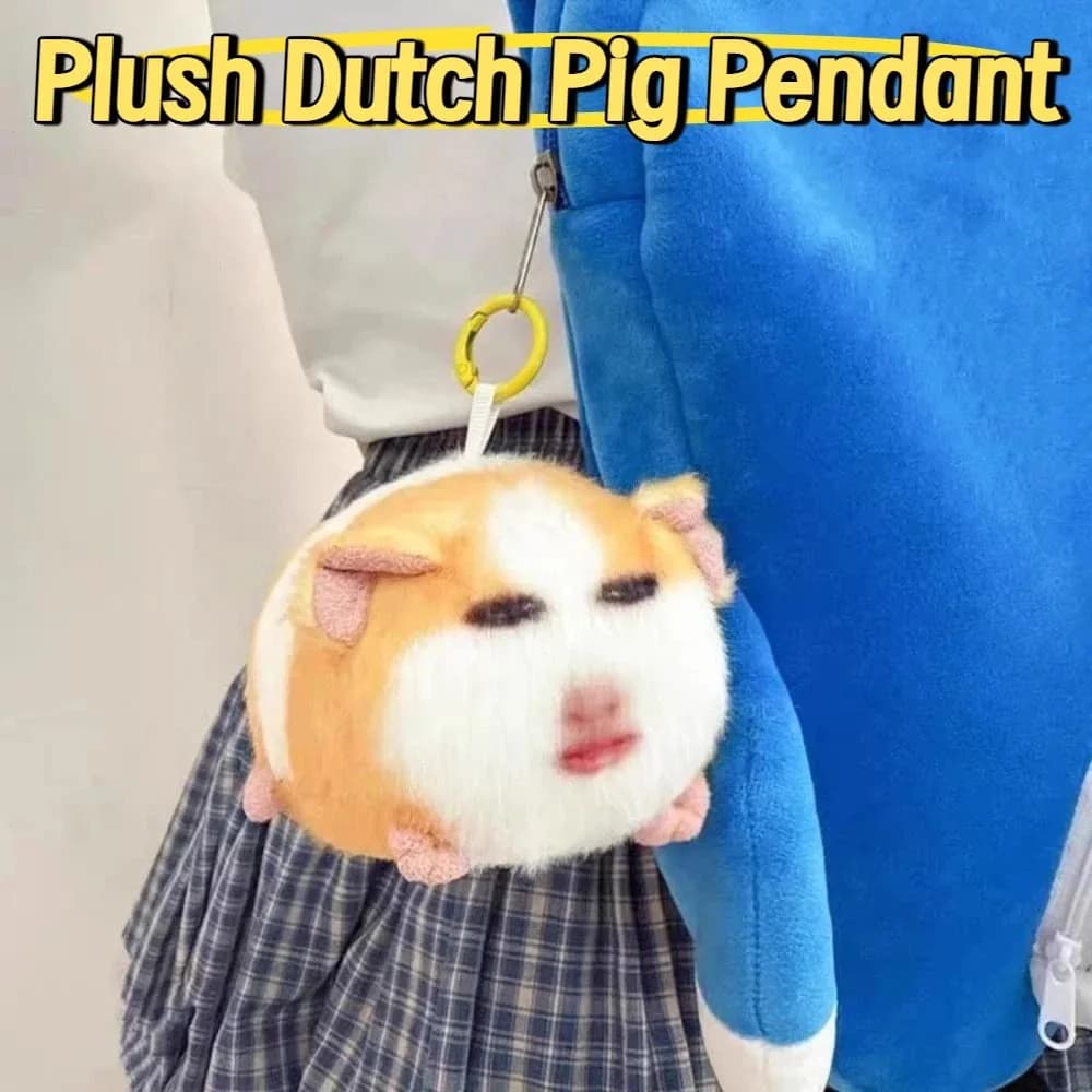 Creativo peluche maiale olandese ciondolo vocale morbido peluche portachiavi Kawaii soffice cartone animato maiale bambola decorazione auto