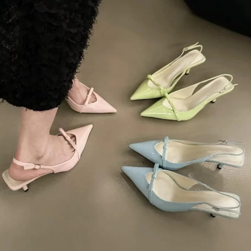 Baotou Sandals with Spikes Autumn New Toe Tip Short Mouth Non-slip Strap High wear resistant heels