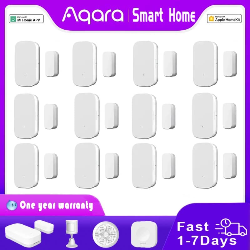 Sensore per porte e finestre Aqara originale Connessione wireless ZigBee Sensore per porte intelligente Lavoro domestico intelligente con Xiaomi Mijia Mihome HomeKit