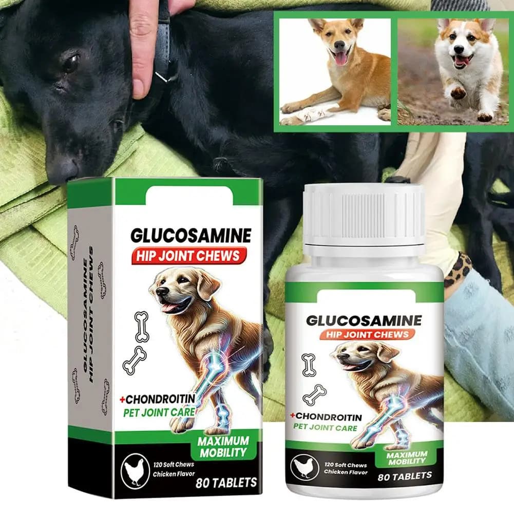 80 Compresse Integratore Nutrizionale per Cani, Compresse per la Cura delle Articolazioni e il Supporto alla Mobilità, Integratore Nutrizionale per Animali Domestici