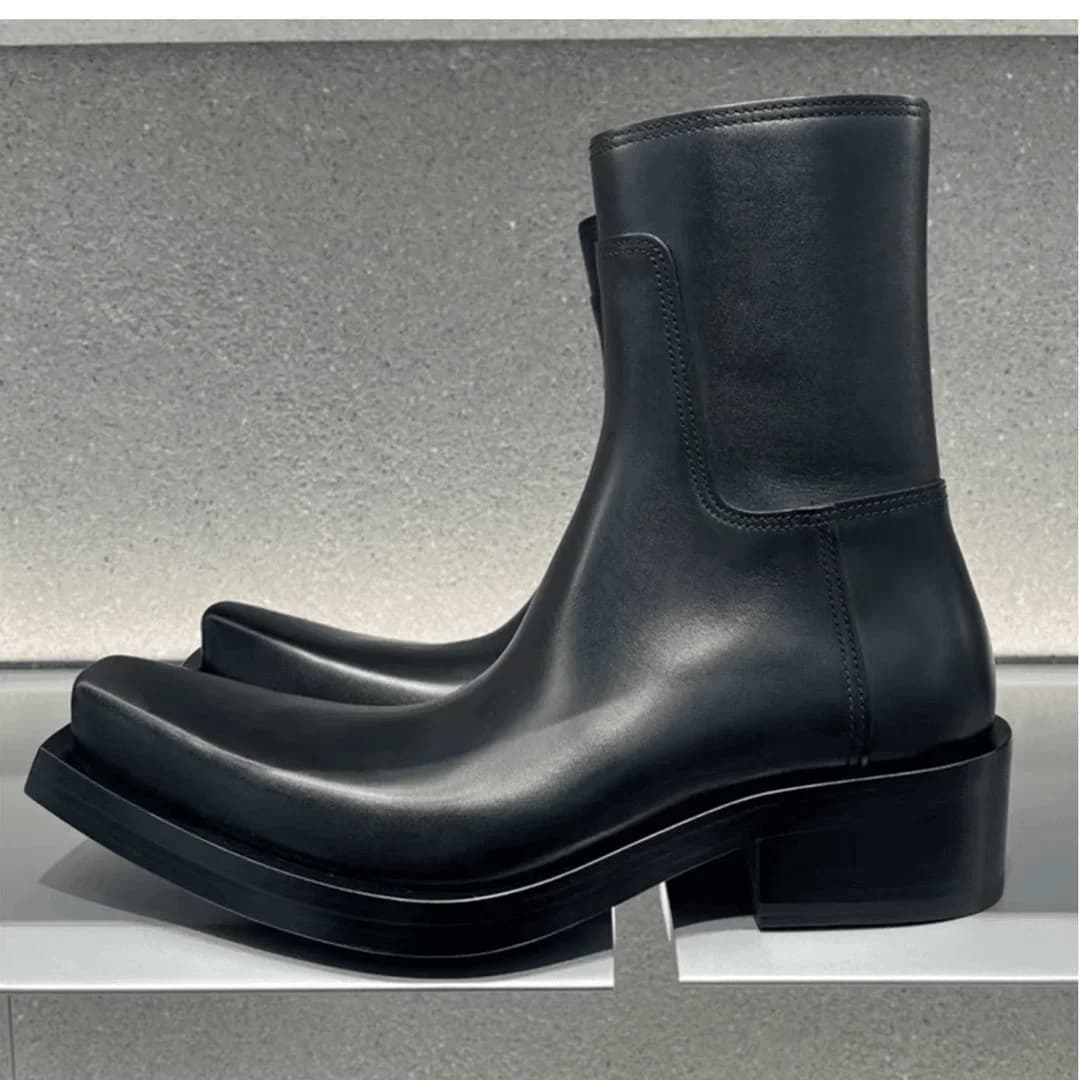 2025 Chelsea British Casual Fashion Stivali da locomotiva rialzati interni alla moda alti da uomo belli a punta