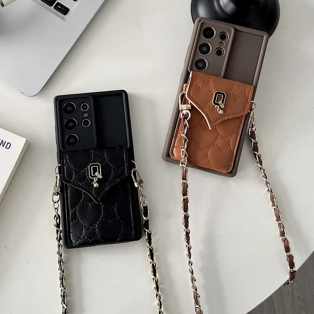 Q Bag Porta carte a tracolla Custodia a portafoglio per Xiaomi Poco X7 X6 X5 Pro M7 M6 Plus M5S M3 X3 NFC X4GT POCO F6 F5 F4 F3 GT F2 Pro 5G