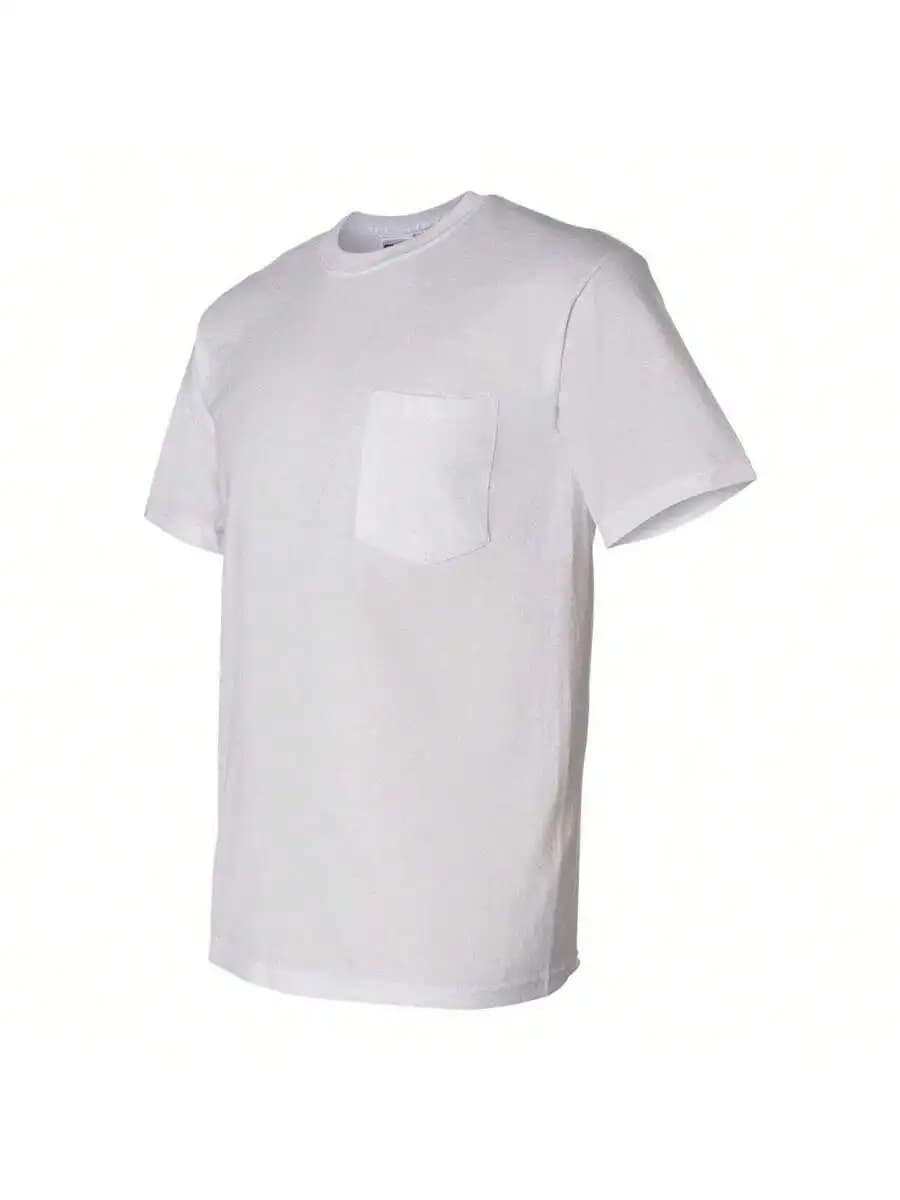 Mens Cotton Polyester Pocket T-Shirt With Moisture Wicking Feature