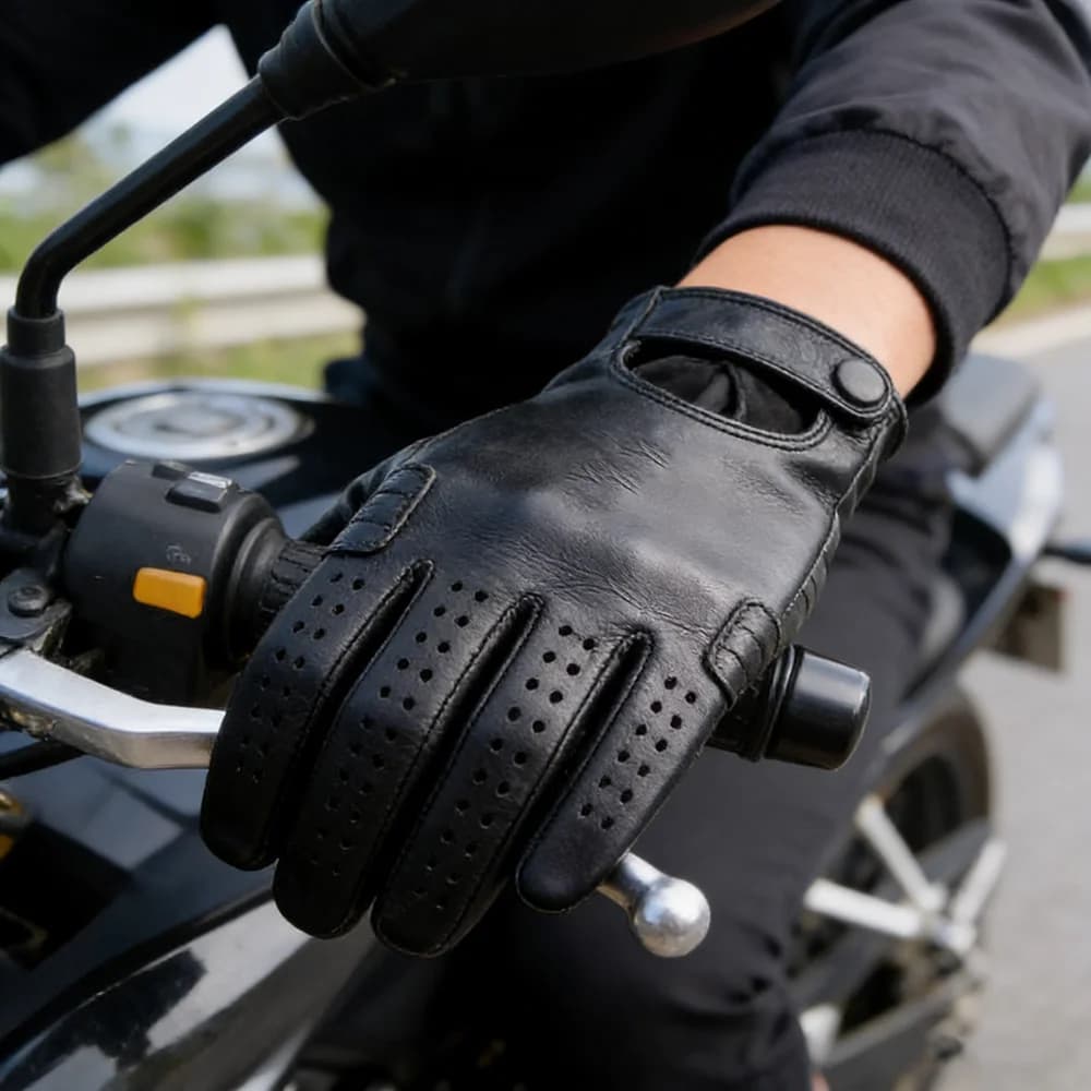 Pecora Leather Guide Gloves for Men and Women, Anti-slip, Touchscreen, Spring Autumn, Unisex, Fashion Accessories for Bike