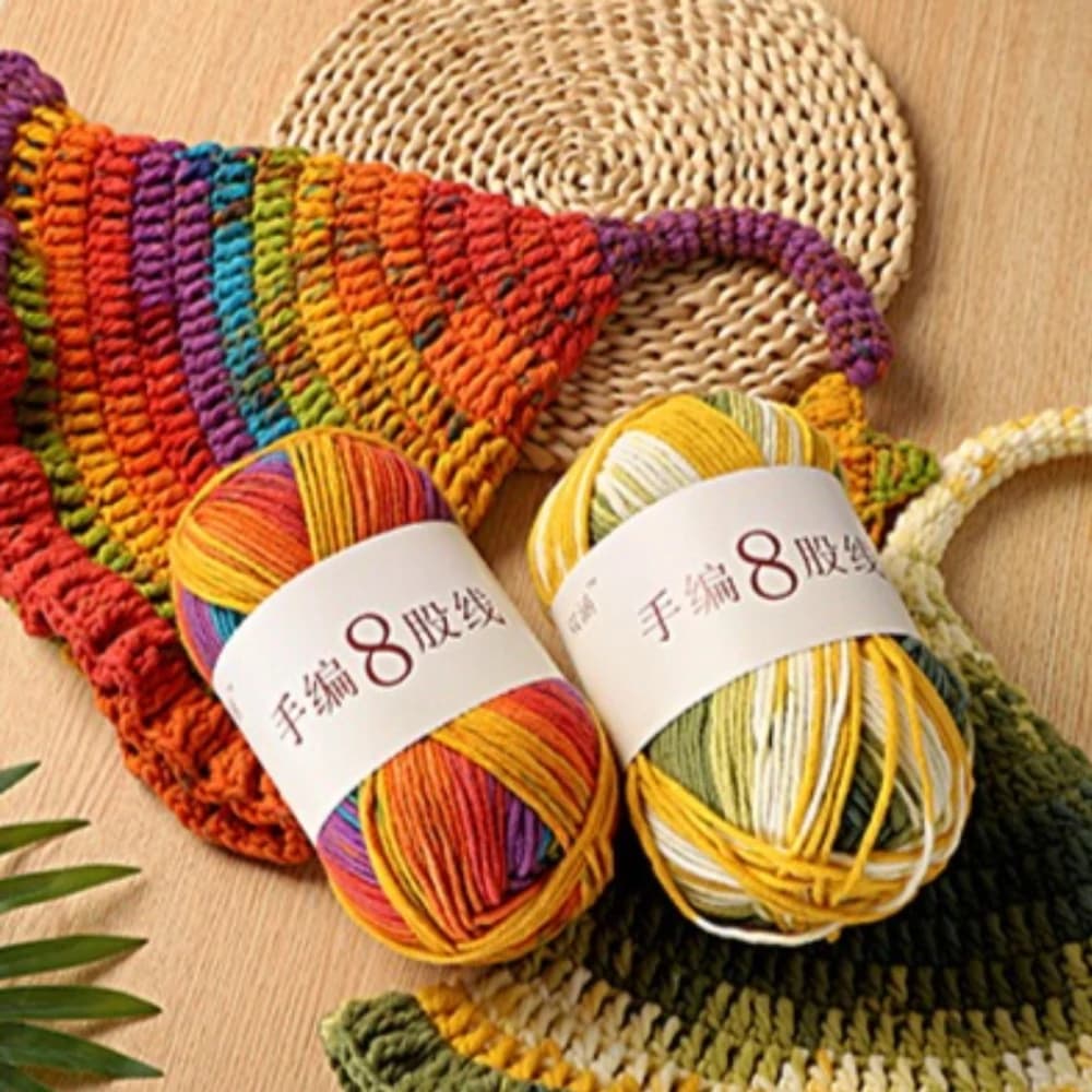 Filato per cappello da elfo da 100 g Filo intrecciato a mano, sezione lunga, filato spruzzato, sciarpa tessuta fai-da-te a mano, scialle, uncinetto, palla di filato grosso