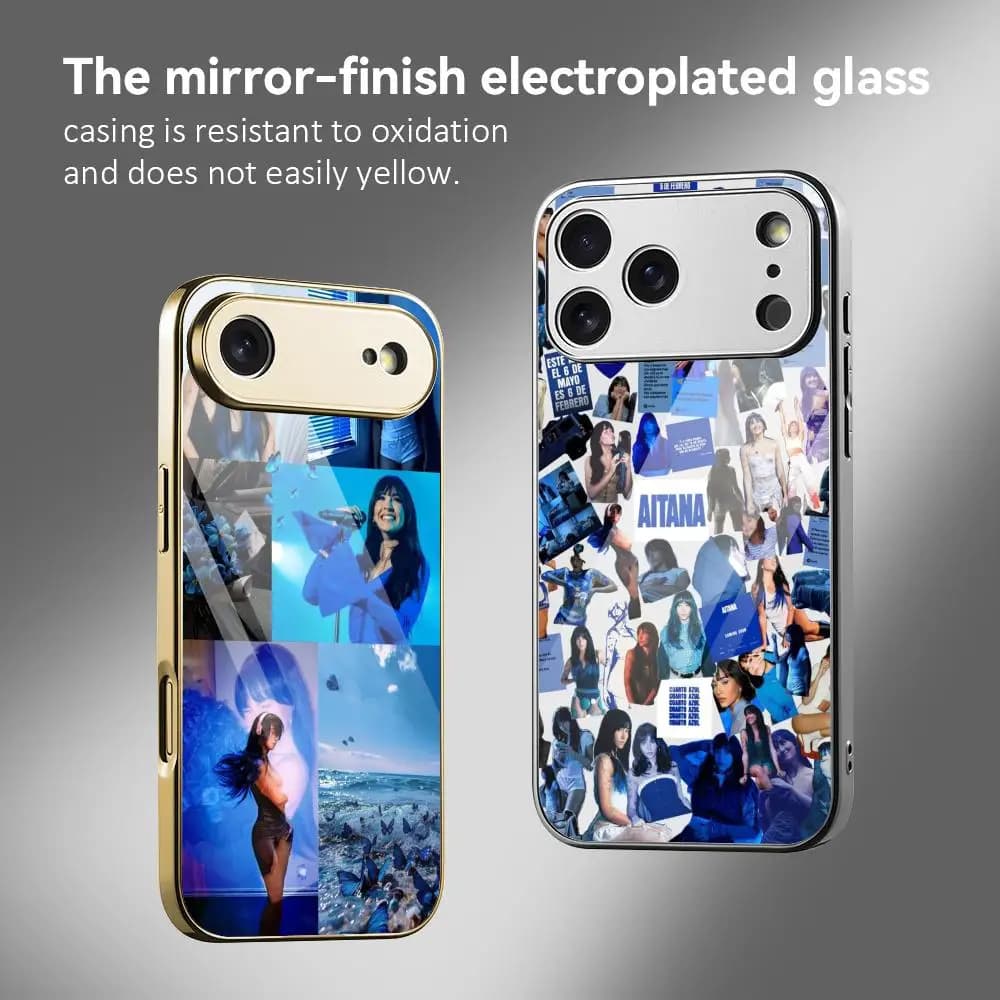 Aurora Fashion Phone Case for iPhone 17 16 15 14 13 12 Pro Max Plus, with shockproof galvanized metal bumper