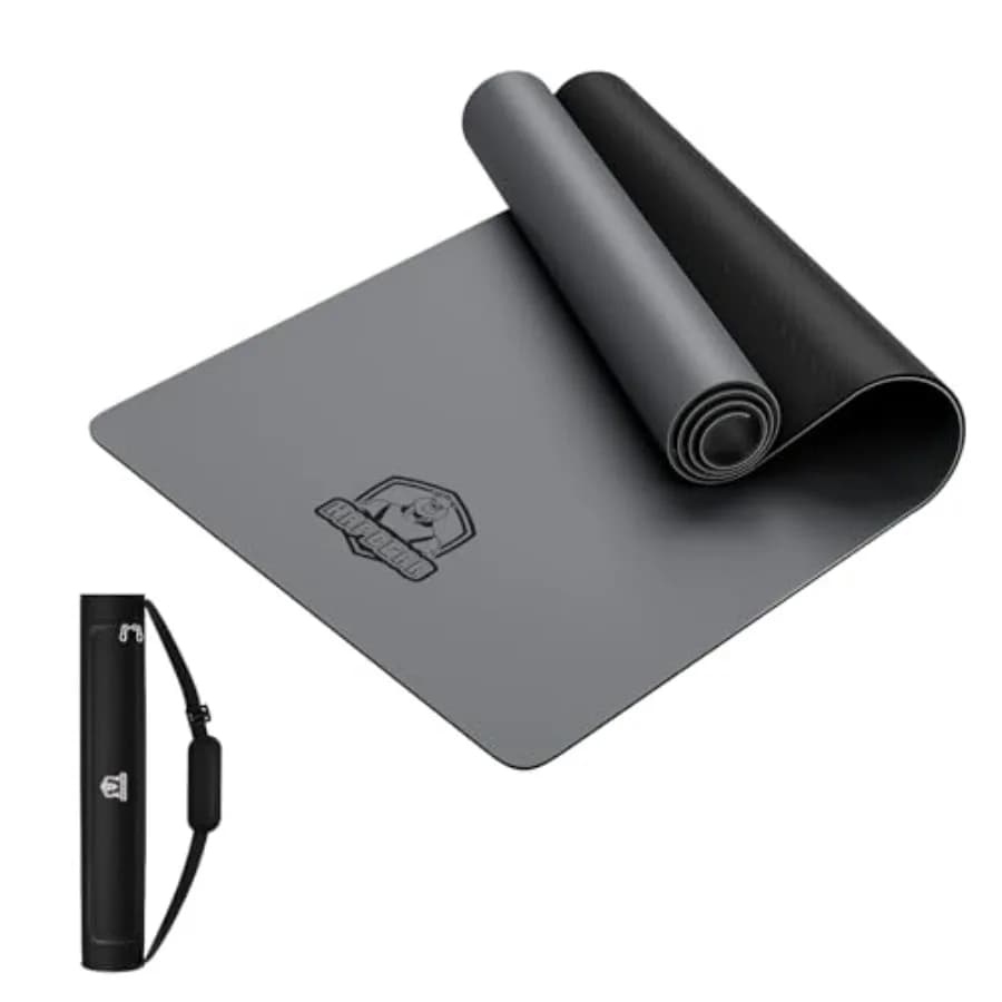 Tappetino Yoga Grande 183x76 cm - Spessore 5mm, Superficie in PU e Base in Gomma - Tappetino per Esercizi Antiscivolo a Doppio Strato - Alta Assorbenza degli Urti