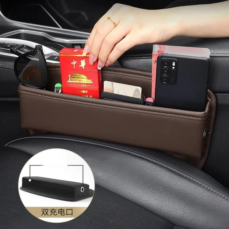 Per Nissan Navara D23/NP300 Terrano D10 2014 ~ 2025 Seggiolino Auto Gap Scatola di Immagazzinaggio di Riempimento Con Foro di Ricarica Organizer Caso Accessori