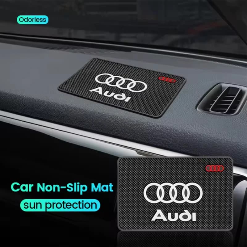 Car Logo Non Slip Mat Auto Dashboard Sticky PVC Pad For Audi Sline RS3 RS5 RS6 RS7 S3 S4 S5 S6 S7 A4L A3 A4 A5 A6 A7 TT Q2 Q5 B9