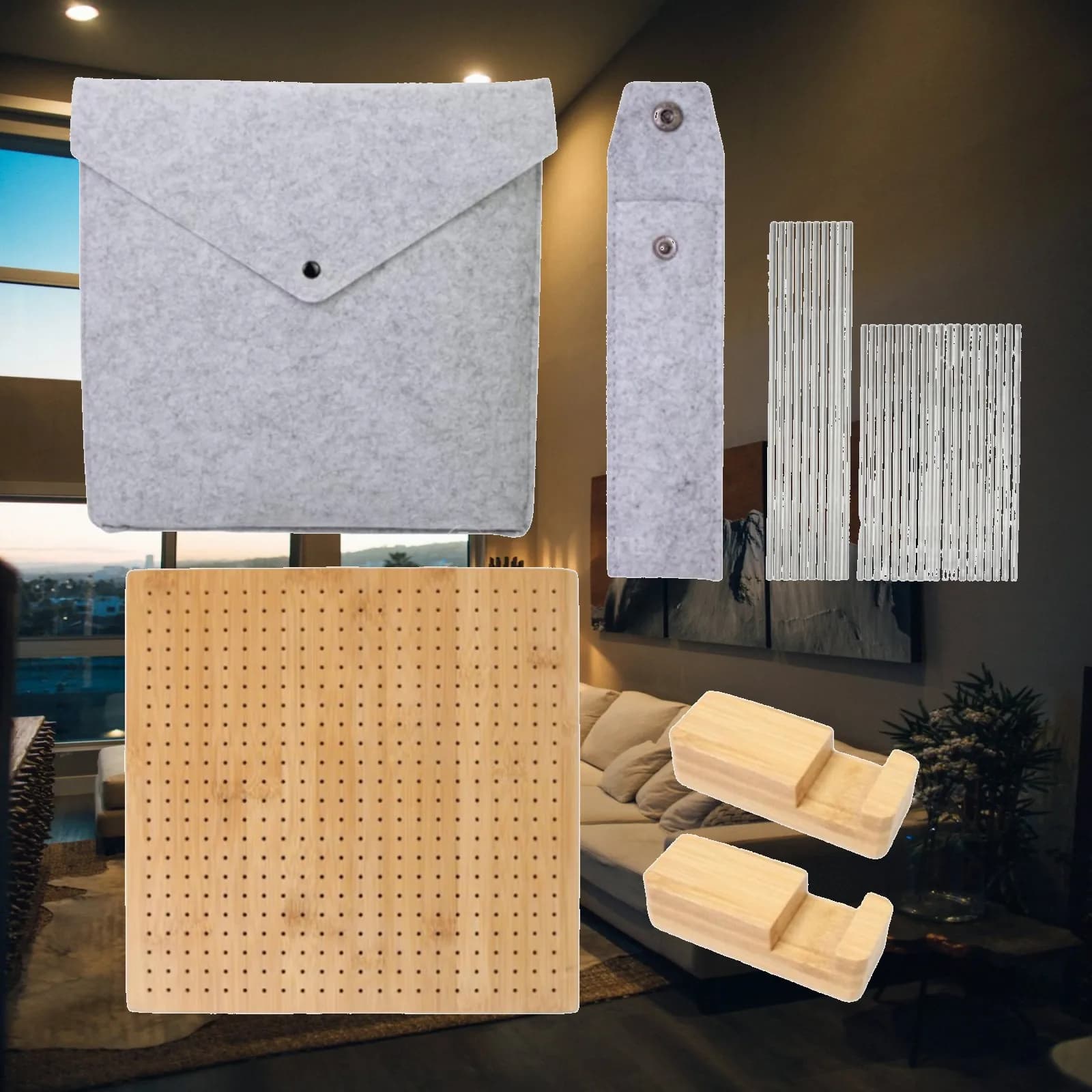Crochet Blocking Board Wood Steel Granny Block Kit for Experienced and Beginners Crocheting Projects