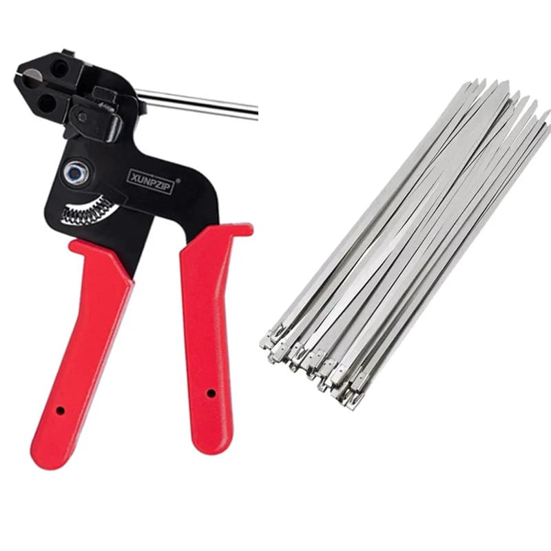 Automatic Zip Tensioning Tool Cable Ties Plier Cable Ties Plier Stainless Steel Hand Fastening Strap Cutting Wrap Tool