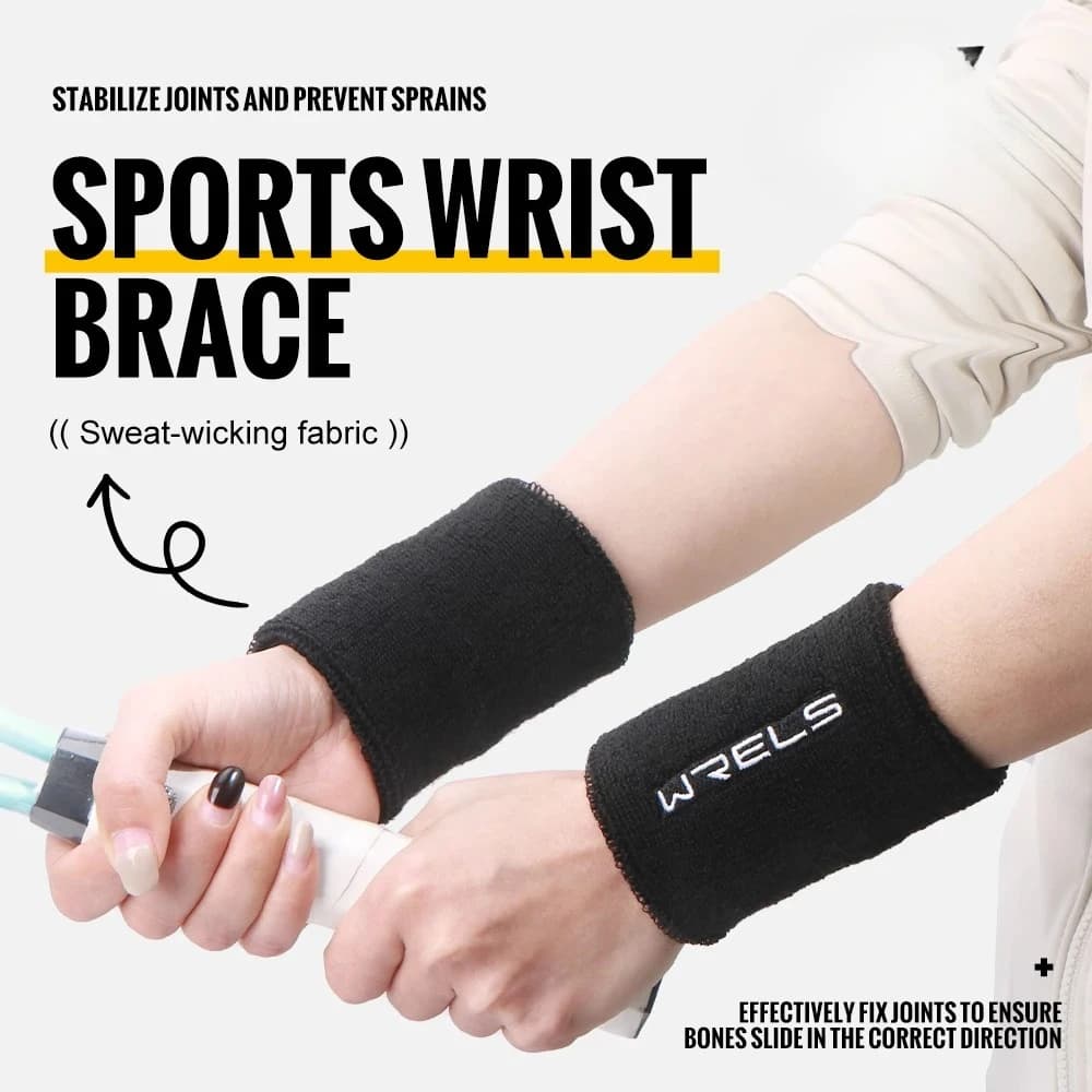 WRELS Wristbands Terry Cloth Moisture Wicking for Sports Tennis Gym Work Out Wristbands Sweatbands Absorbent Wrist Sweat Bands