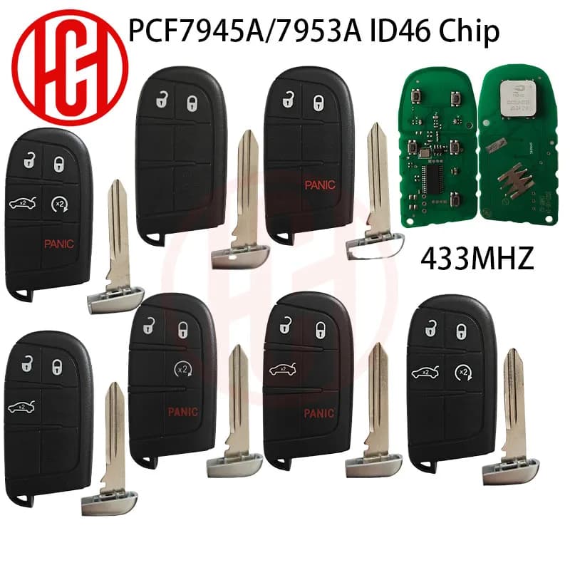 Chiave telecomando per auto ID46 Chip 433 MHz 2/3/4/5 pulsanti M3N40821302 per Chrysler Dodge Challenger Durango 300 Charger Journey 2011-2017