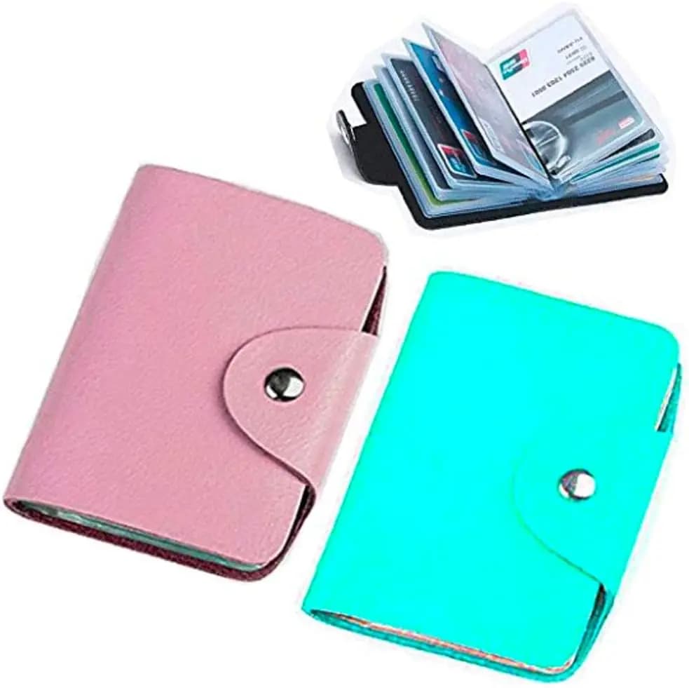 Confezione da 2 porta carte di credito per donna e bambino, organizer per carte di credito in plastica trasparente, copri passaporto porta passaporto