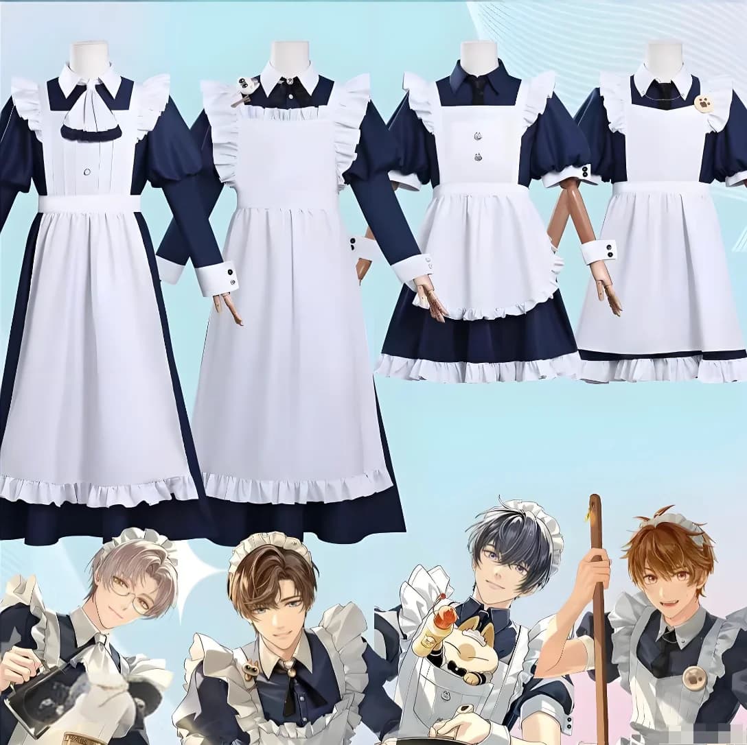 Tears of Themis Luke Pearce Cosplay Costume Siamese Cat Xiaodouni Crossover Delicious Secret Code Male Maid Butler Uniform Full