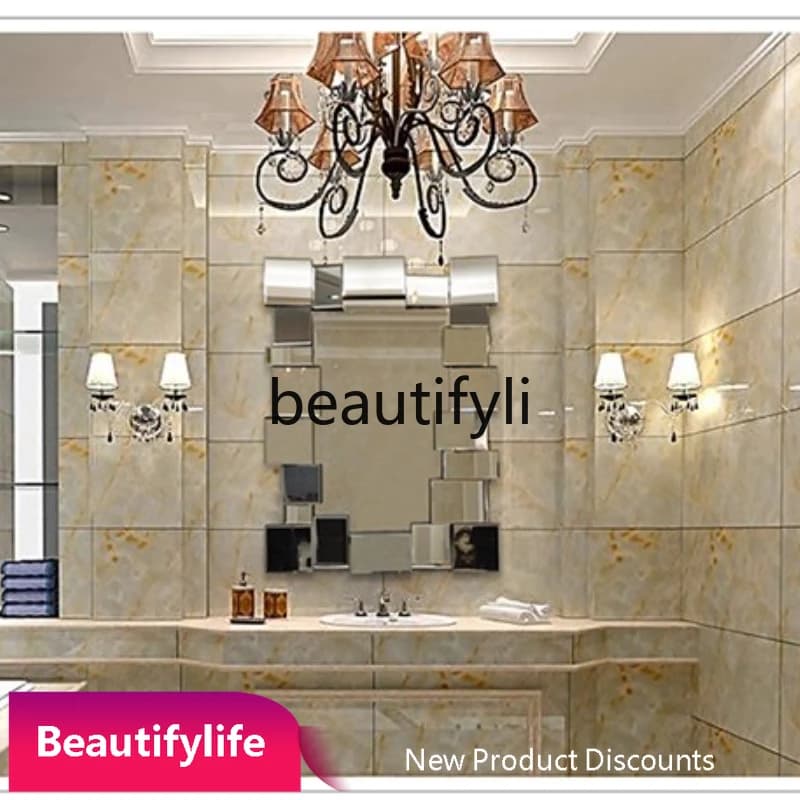 6239Specchio sospeso tridimensionale / Specchio decorativo di lusso / Specchio per il trucco del bagno d'ingresso / Stile europeo