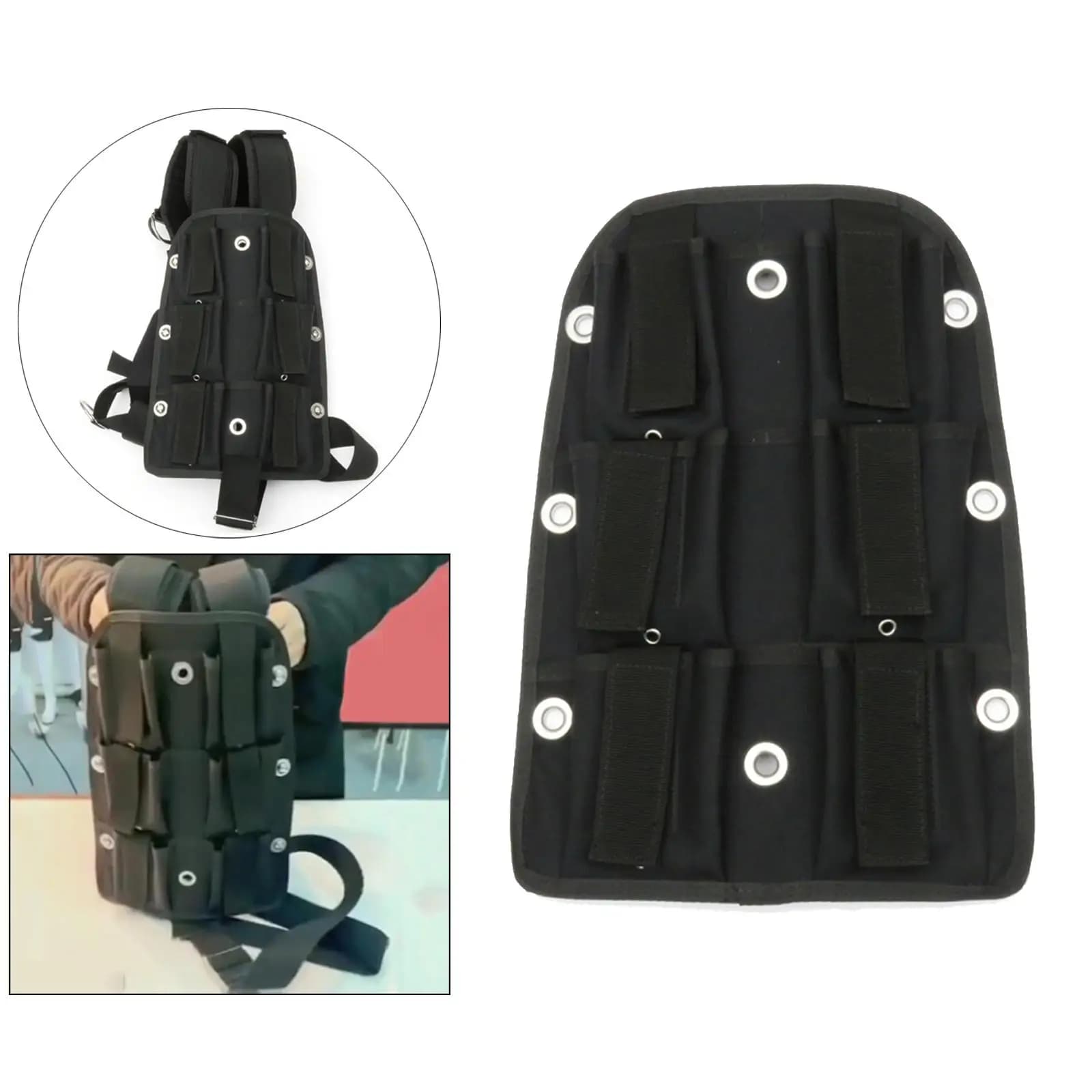 Diving Harness Back Plate Heavy Duty Weight Storage Pad for Scuba Accessories and Dive Equipment