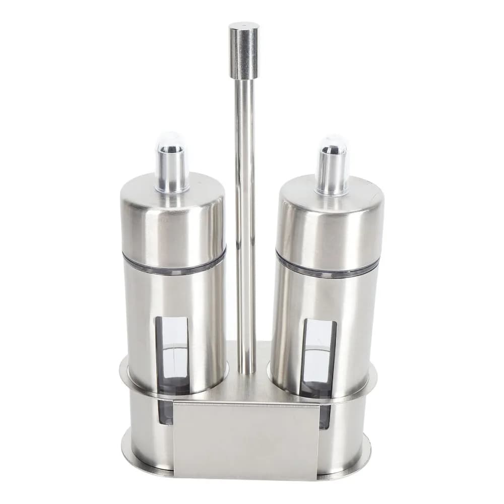 2pcs/3pcs/4pcs 80ml Oil Dispenser Bottle 304 Stainless Steel Base Stand Salt Shaker Set Seasoning Bottle Set Home Kitchen