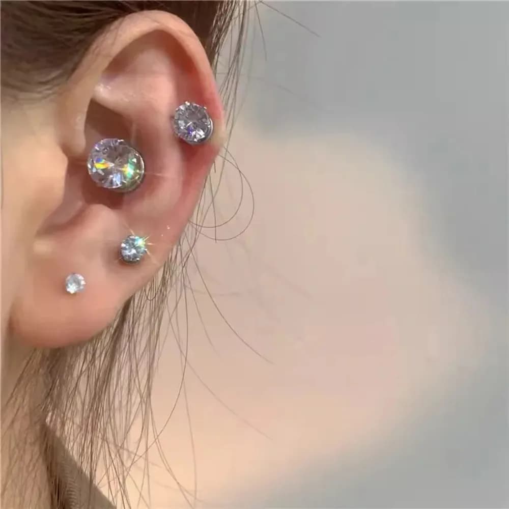 1 pairUnisex Magnetic Clip Earrings for Women Six Claw Zircon Non-Piercing Ear Cuff Daily Jewelry Accessories Party Gift