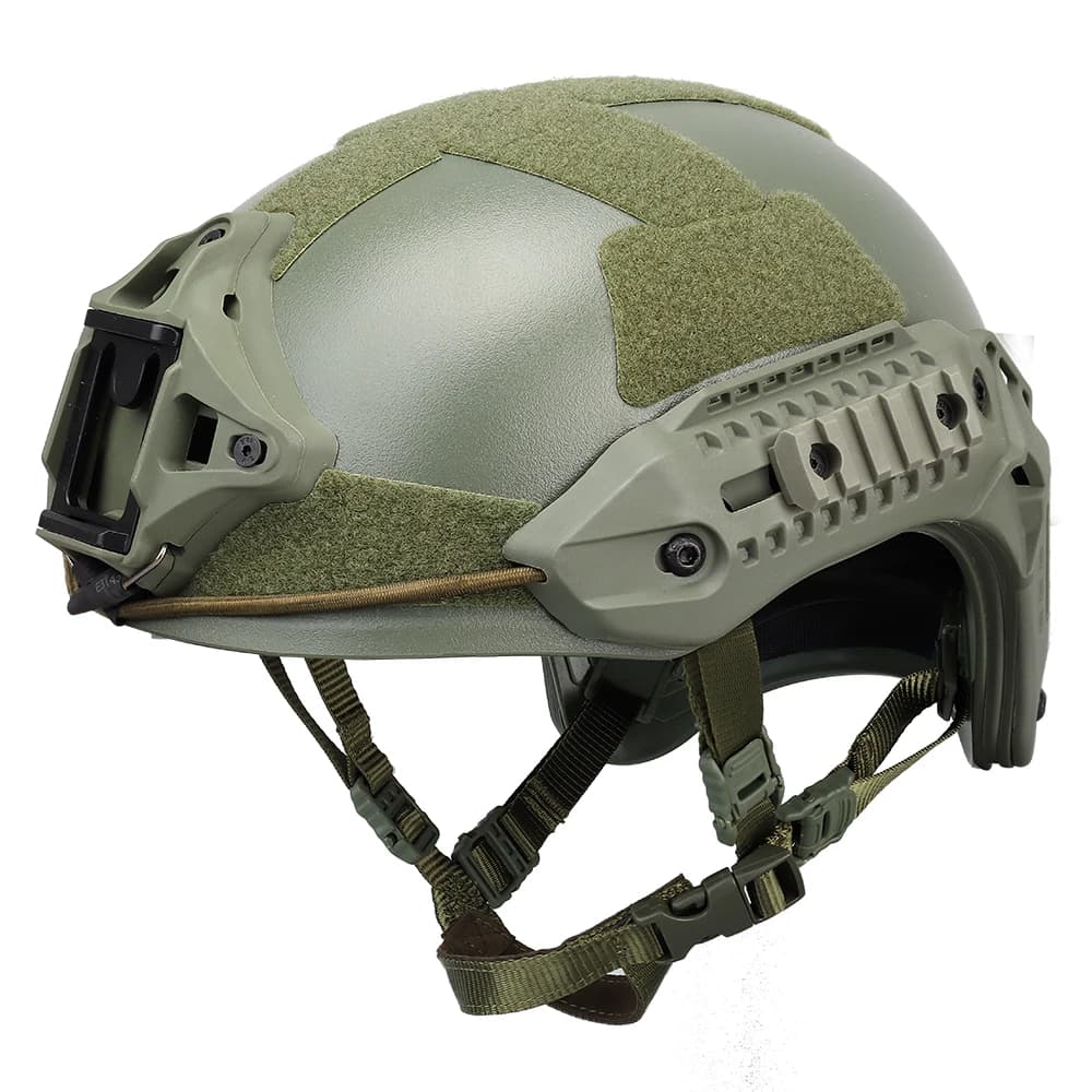 Wosport MK Tactical Helmet ABS Nylon EVA Padding Quick Release Buckle Adjustable Strap Velcro Panels Rail 52-66cm Airsoft Gear