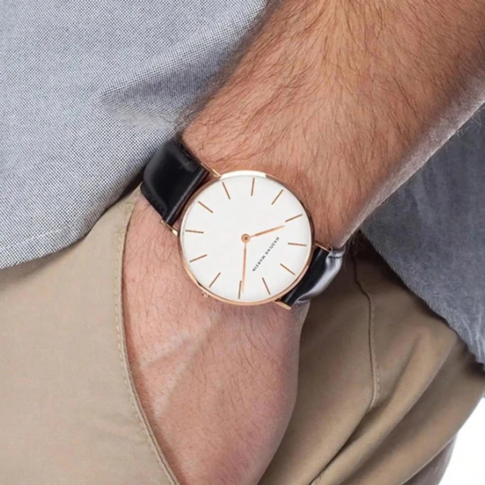 Dropshipping Men's Waterproof Wrist Watch With High Quality Rose Gold Dial, Women's Watch, Japanese Quartz Movement, Fashion, Saat