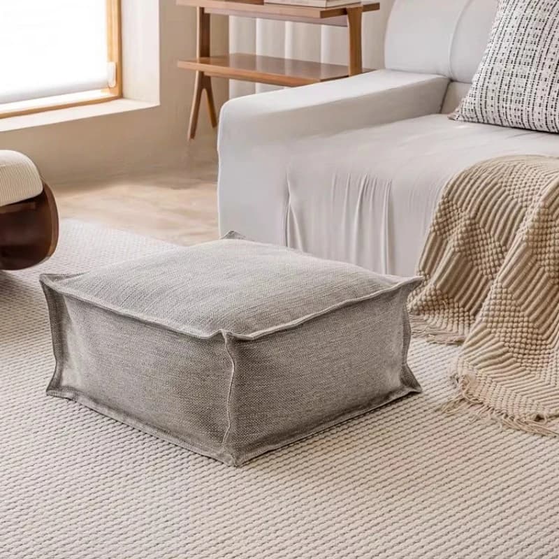 Minimalist Floor Cushion Cotton Square Pouf Ottoman Living Room Meditation Pillow Balcony Tatami Stool Sofa Bedroom Seating