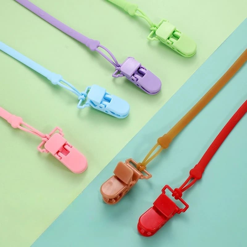 Silicone Chain Fastened Strap for Baby Pacifier Teething Clip Newborn Teether Chain Nipple Holder Nursing Accessories