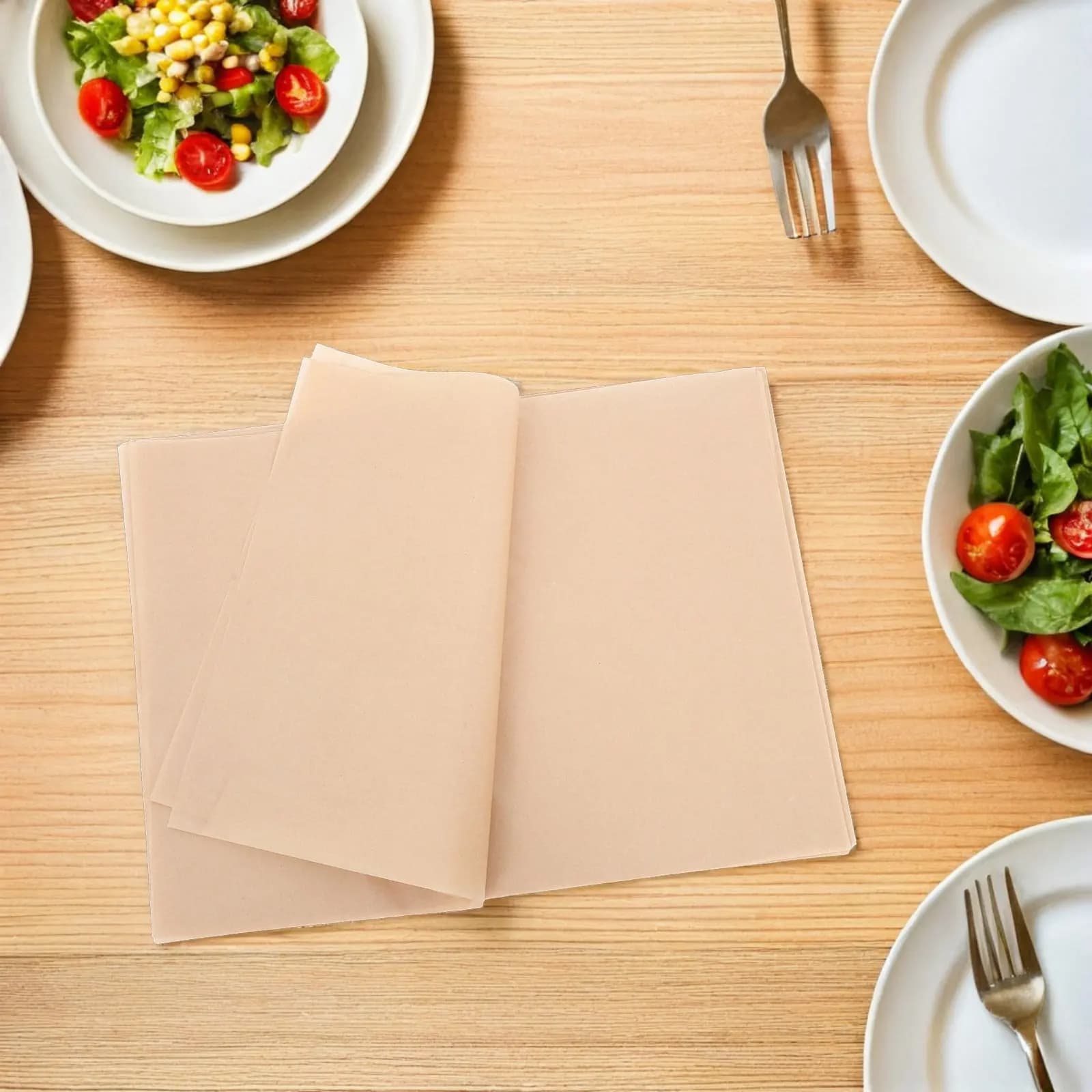 100Pcs Natural Nonstick Parchment Paper Precut Sheets Oven Air Fryer Baking Tray Liner Bbq Grilling Cookie Cake Steaming
