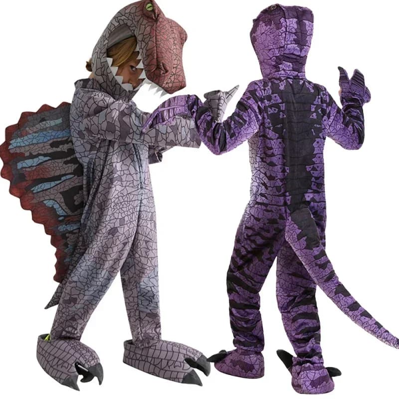 Costume da dinosauro animale per bambini Spinosaurus Cosplay bambini scuola materna festa per ragazzi gioco di ruolo vestito costumi di Halloween