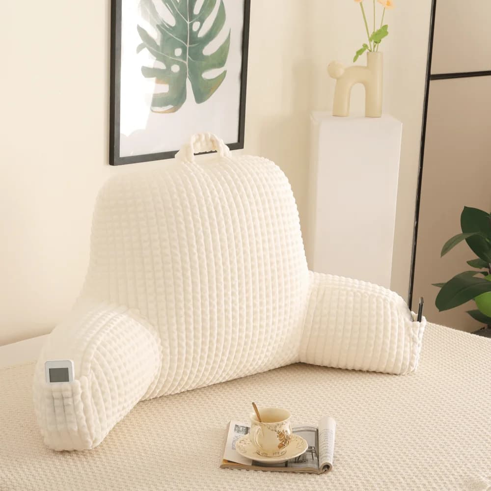 Cuscino ergonomico per la lettura con supporto per la schiena, lavabile in lavatrice, imbottitura 100% poliestere, morbido cuscino lombare per letti, divani e poltrone.