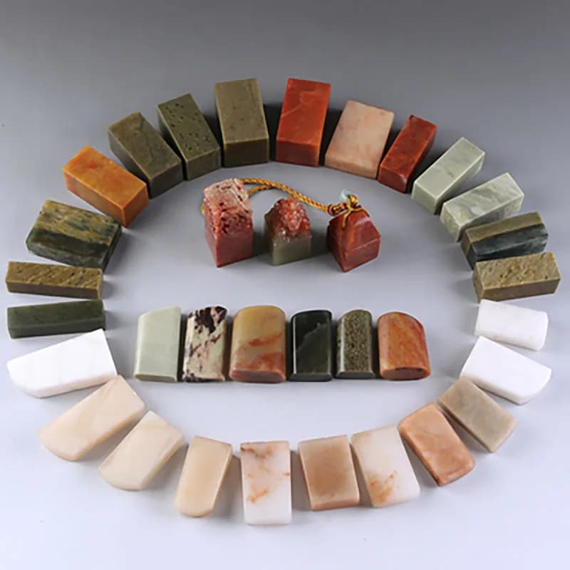 34pcs Practice Chapter Set Chinese Name Stamp Stone Seal Letter Sealing Blank Stamp for Diy Painting Calligraphy Art Supply