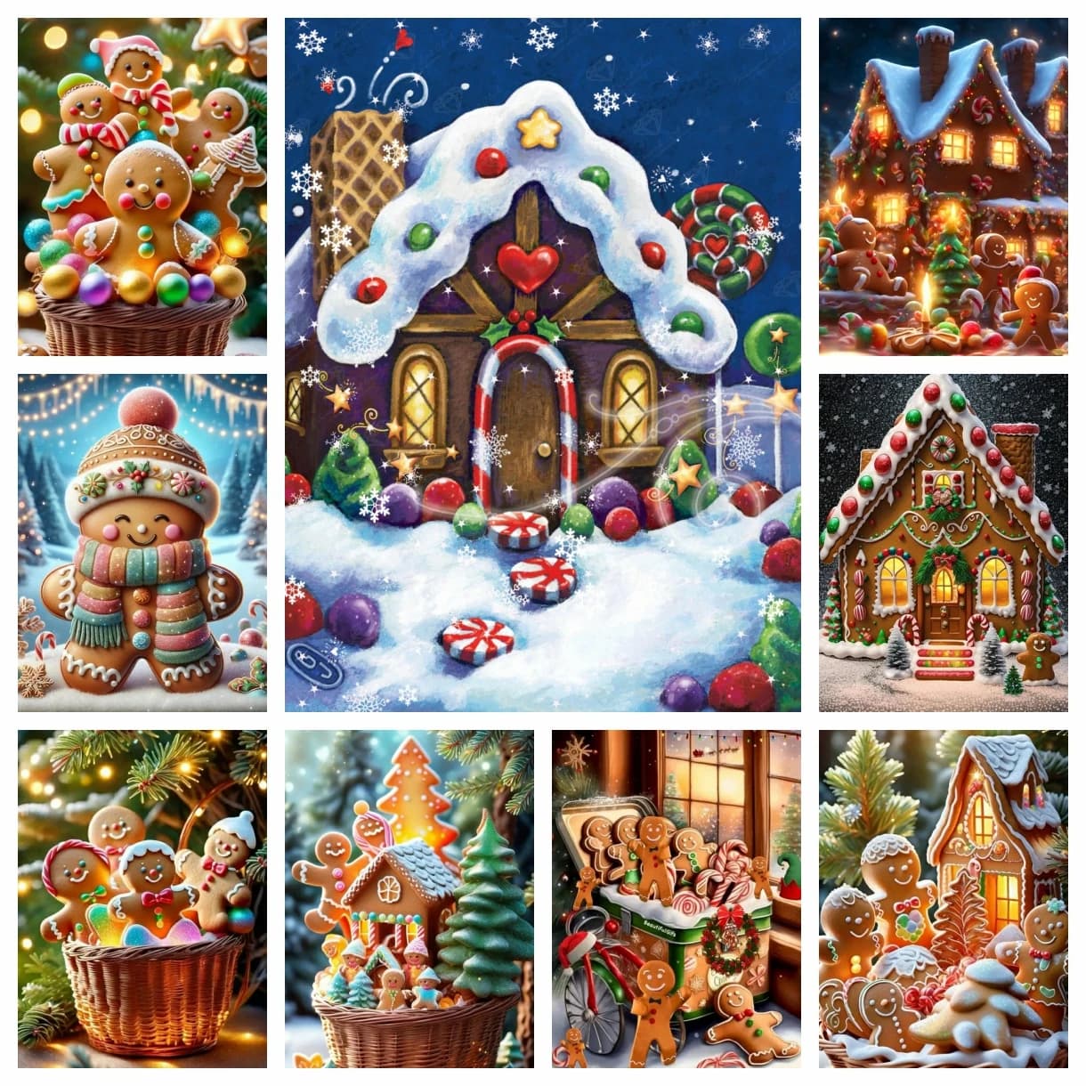 2024 New Gingerbread Man And Candy House Diamond Painting classic Holiday Sweet Food Decor Art Mosaic punto croce regalo a mano