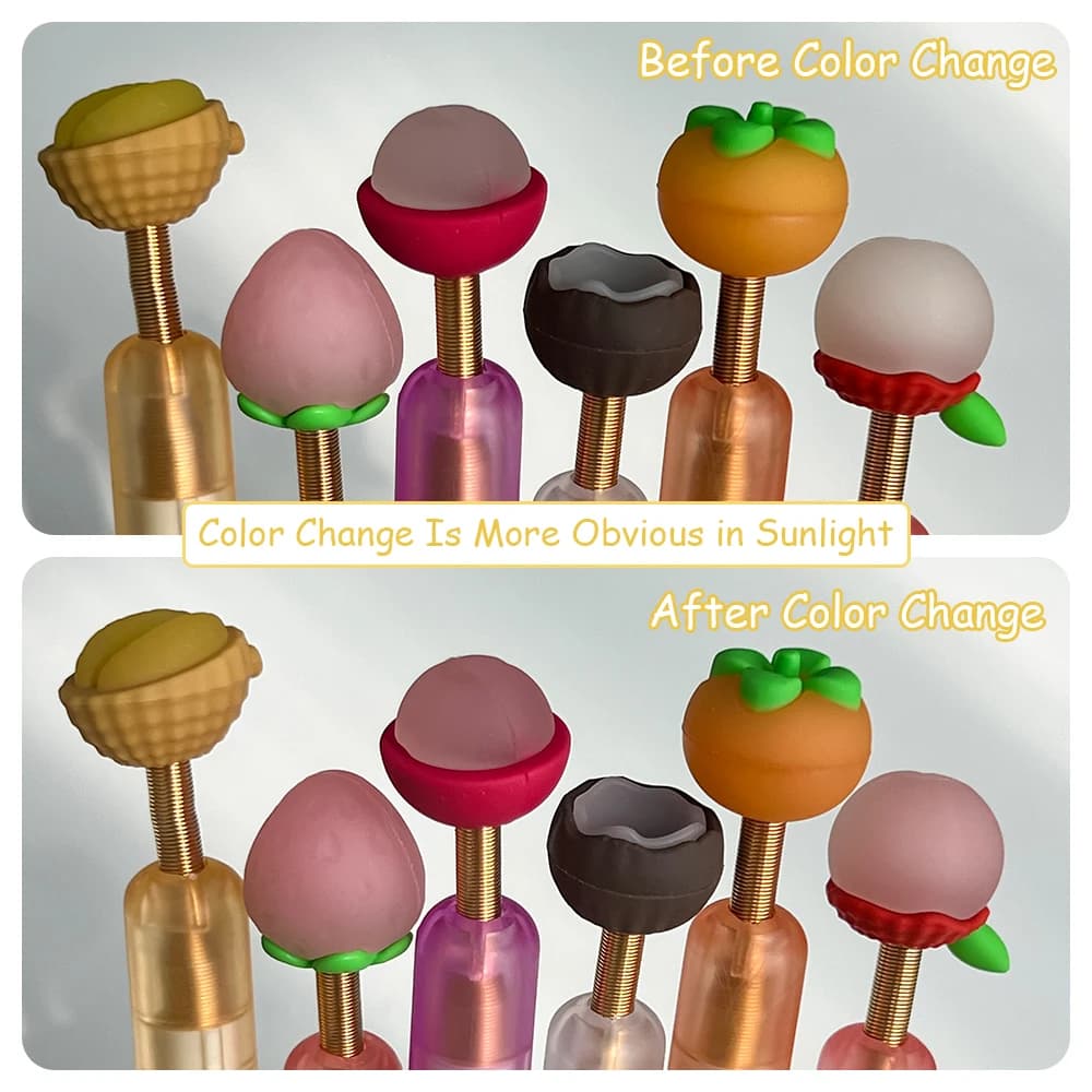 Set di 6 Penne Gel Luminose 0.5mm, Penne Divertenti a Tema Frutta ad Asciugatura Rapida, Penne Creative Fluorescenti per Studio e Ufficio