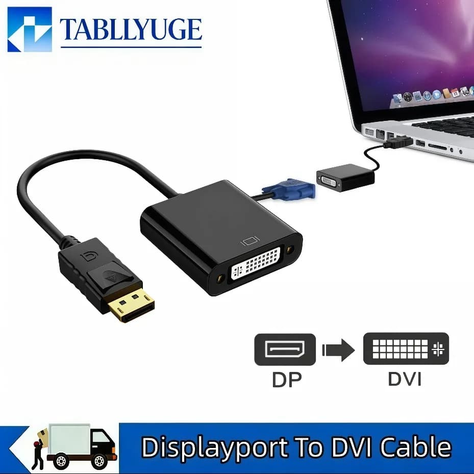 Adattatore DisplayPort a DVI Femmina, Cavo Convertitore Video HD 1080P per Laptop, Desktop, HDTV, Monitor, Proiettore