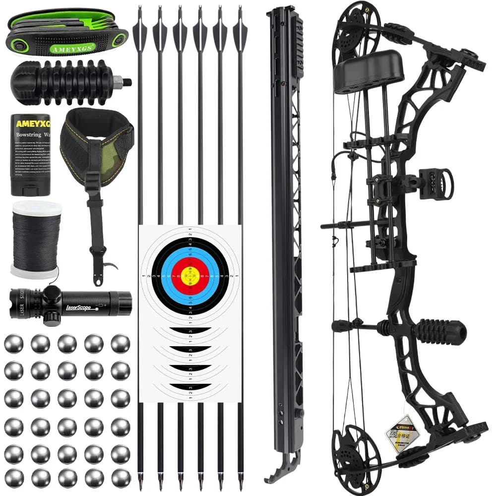 35-70lbs Archery Compound Bow Launcher Kit Alloy Bow Shooting Hunting Target Recurve Compound Bow Outdoor Archery