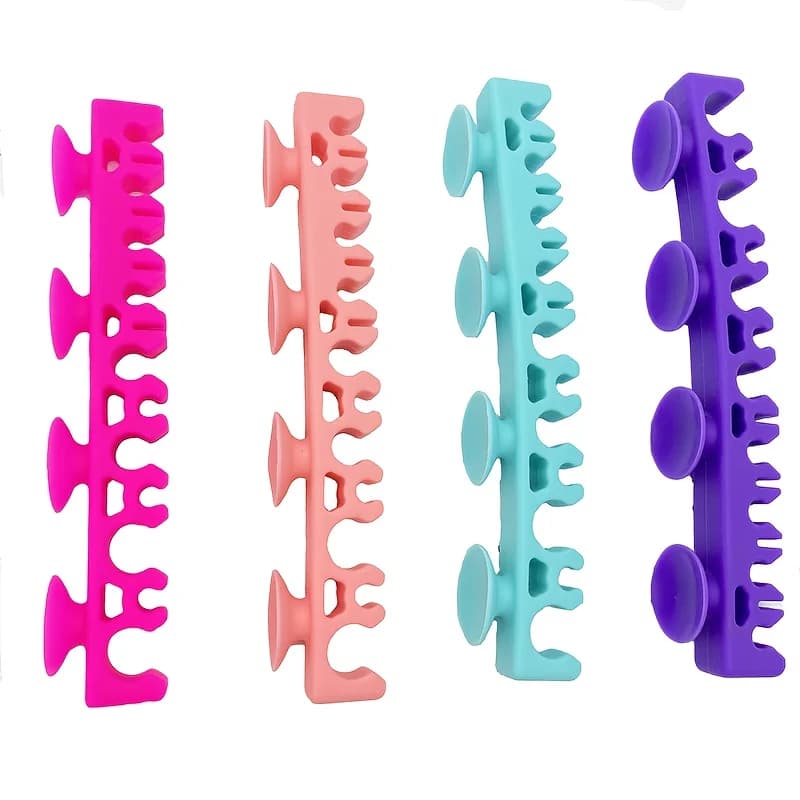 Porta Pennelli da Trucco Morbido con Base (Senza Viti) - Espositore Riutilizzabile in Plastica per Strumenti di Bellezza, Morsetto Morbido per Toletta