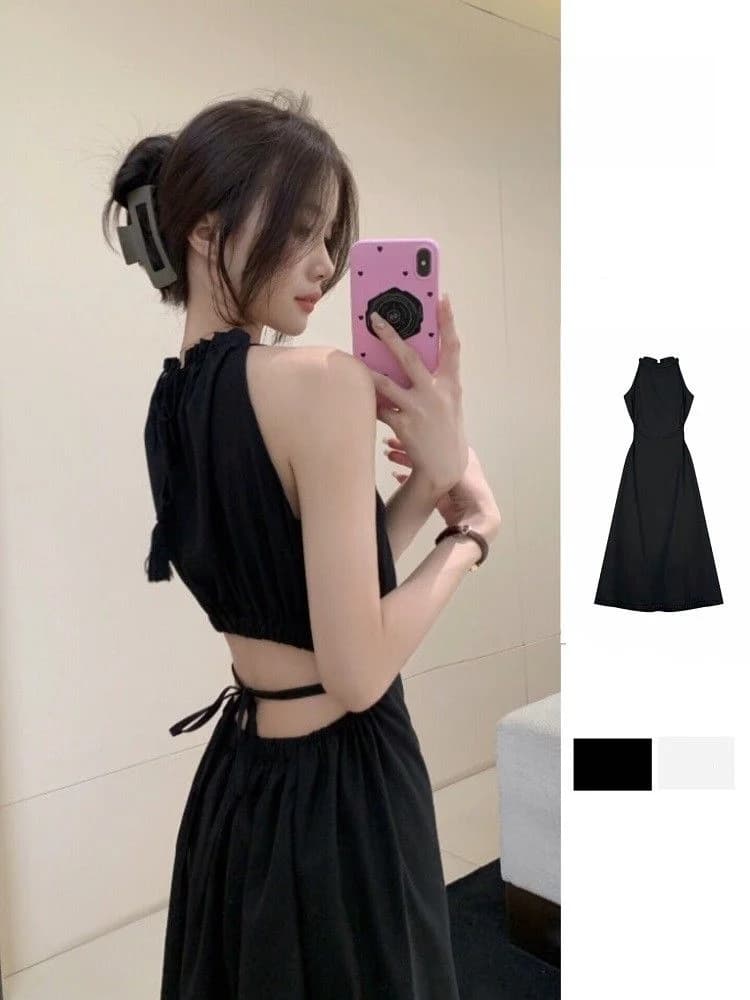 Abito Lungo da Donna con Cintura in Vita, Stile Sottile ed Elegante, Ideale per la Spiaggia e le Vacanze Estive