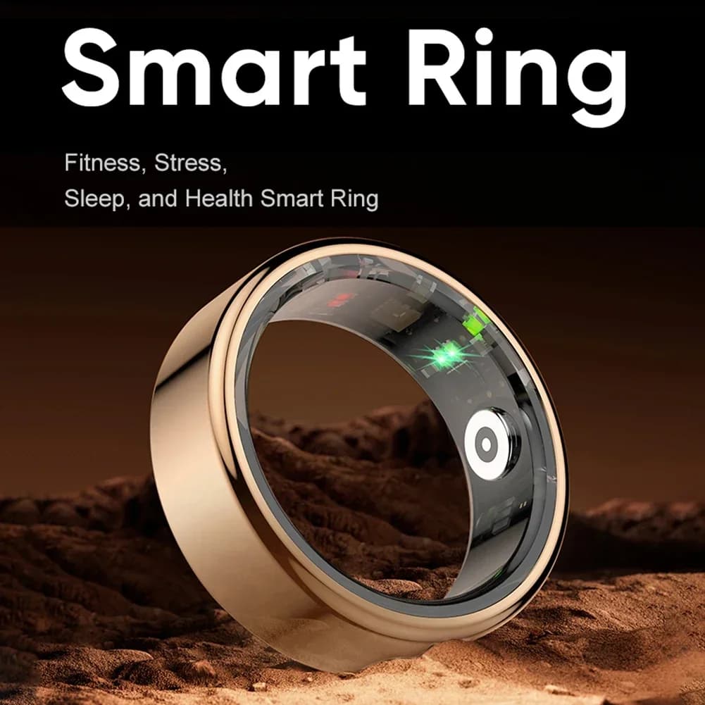 % a R02 Smart Ring IP68 Waterproof Blood Pressure Oxygen Sleep Heart rate Health monitoring Multiple sports mode Men Gi