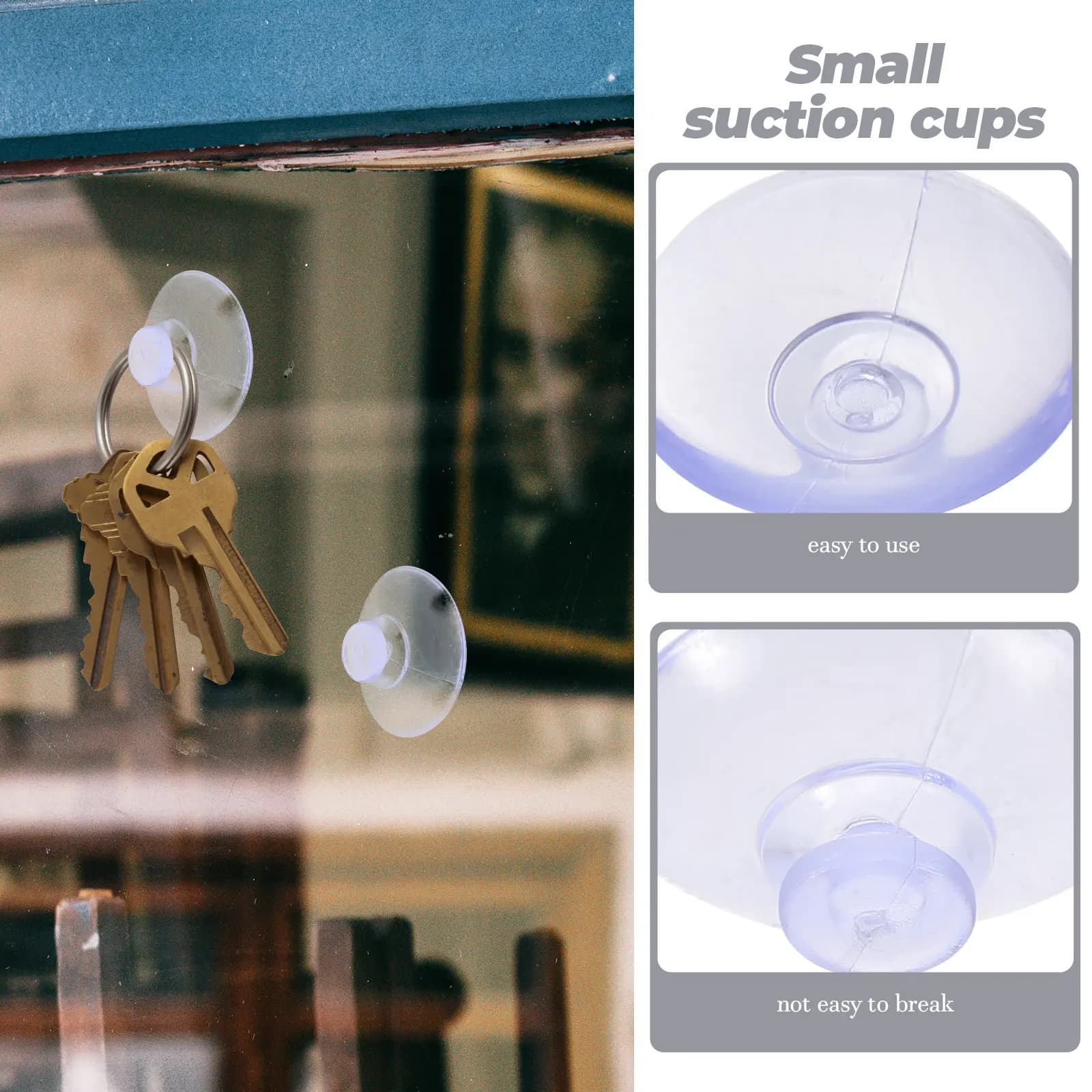 100Pcs Small Suction Cups for Glass Table Tops Suction Cup Hooks Reusable Strong Load Hanging Holders Suitable for Keys String