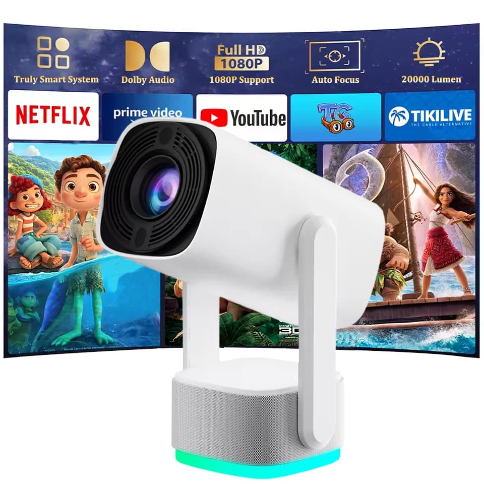 Proiettore HD 4K K2 20000 Lumen Smart Android11 Batteria incorporata Bluetooth WIFI Messa a fuoco automatica Home Cinema Proiettore portatile esterno