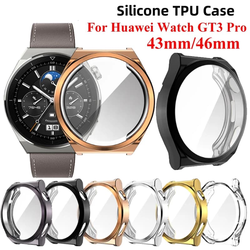 Custodia protettiva morbida per schermo in TPU per Huawei Watch GT3 Pro 46mm 43mm Copertura completa antigraffio per Huawei Watch GT3 Pro 46mm
