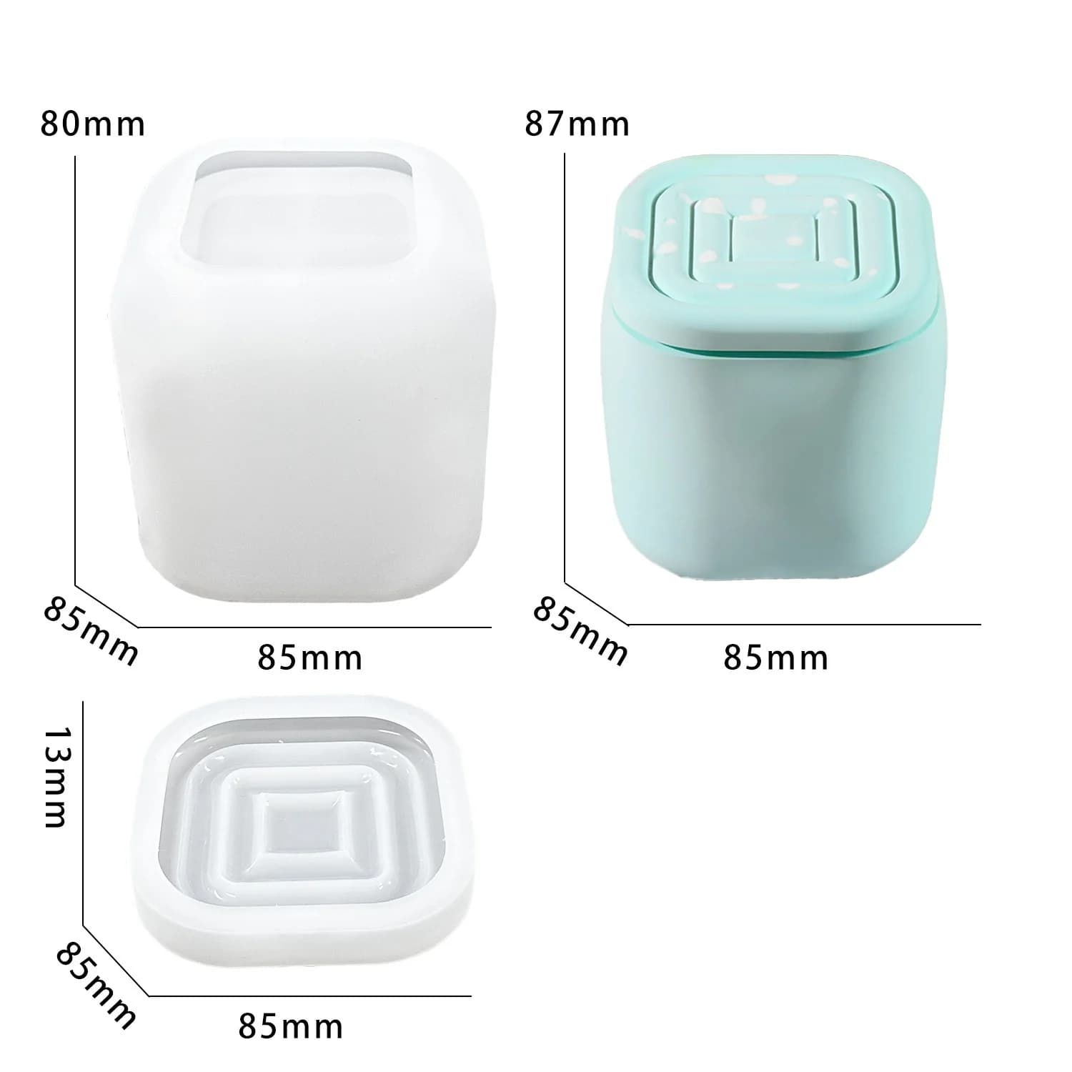 Stampo in silicone a spirale fai da te per scatole portaoggetti in resina epossidica, candele per aromaterapia, stampi in gesso e organizer in resina