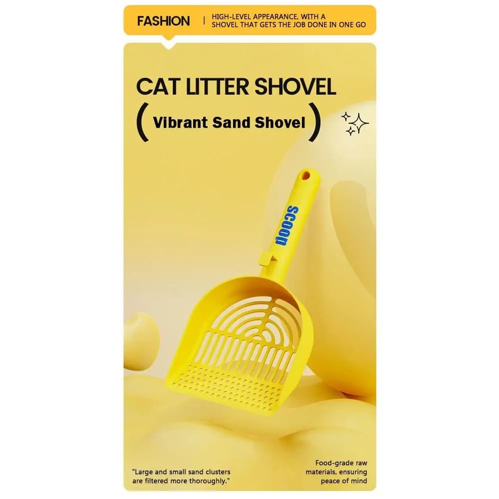 Paletta per Lettiera per Gatti in Plastica con Fori Fini, Grande Dimensione, per Pulizia Escrementi Animali, Costruzione Resistente, Manico Lungo