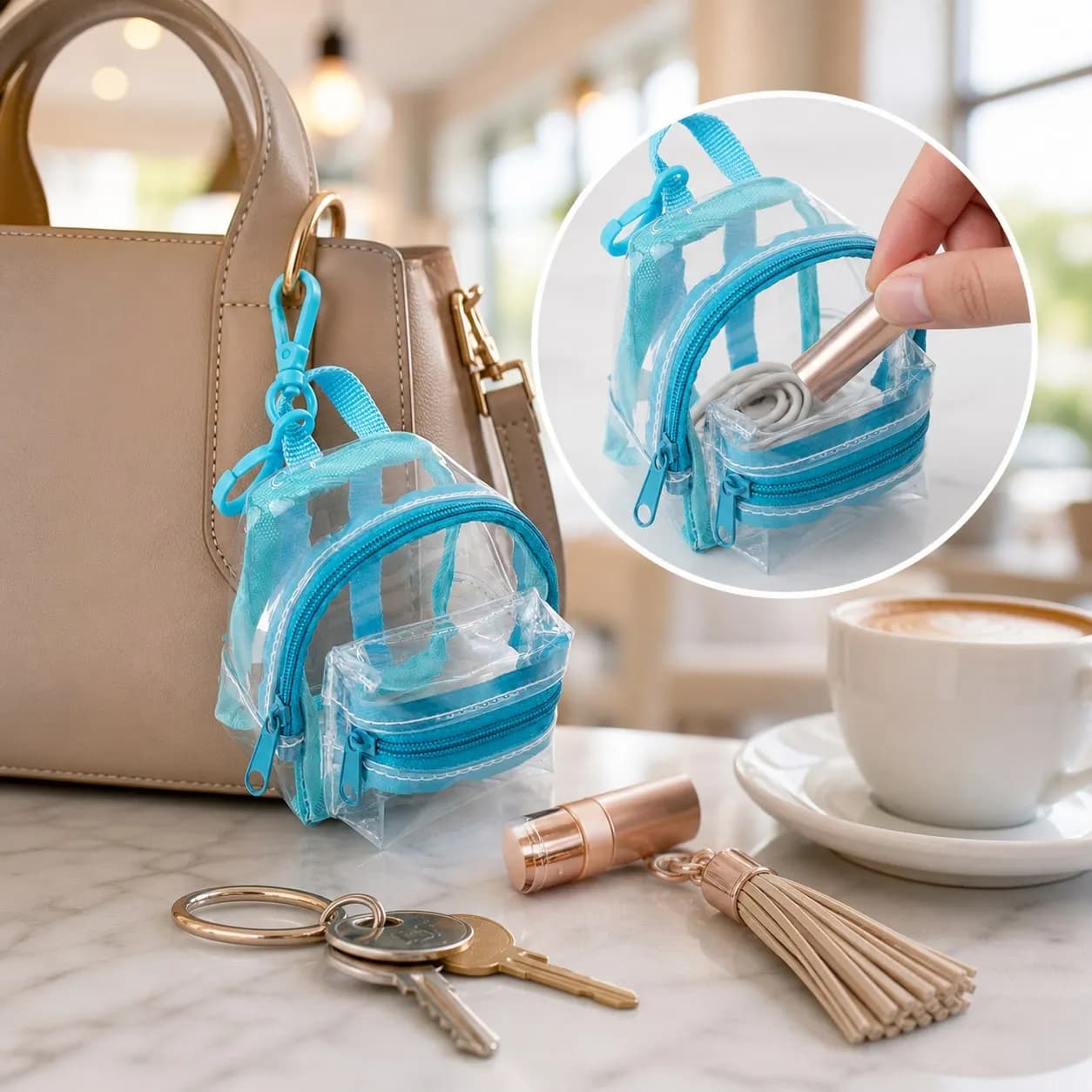 Mini Backpack Bag Charms Clear