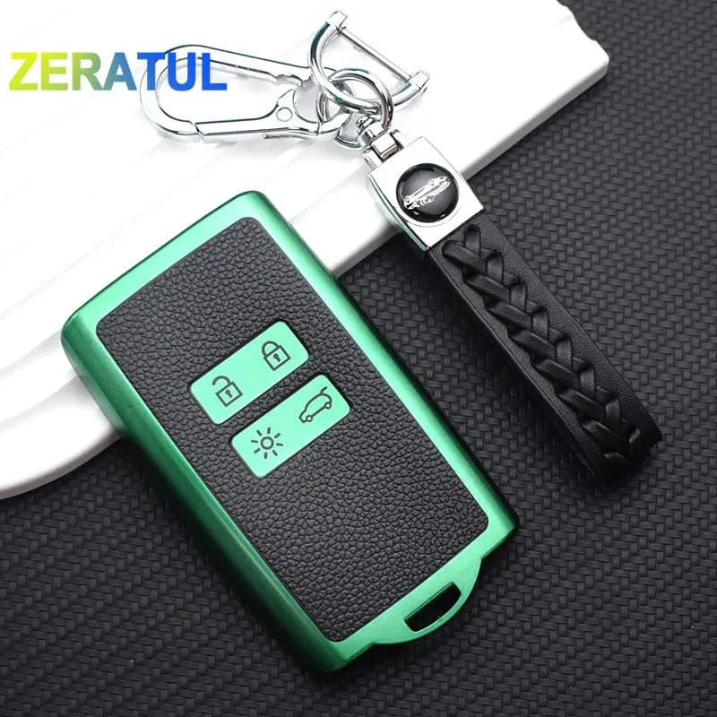 Per Renault Captur Megane Talisman Espace Clio Zoe Koleos Scenic 4 Arkana Dacia Sandero Card TPU Leather Car Key Cover Case Fob