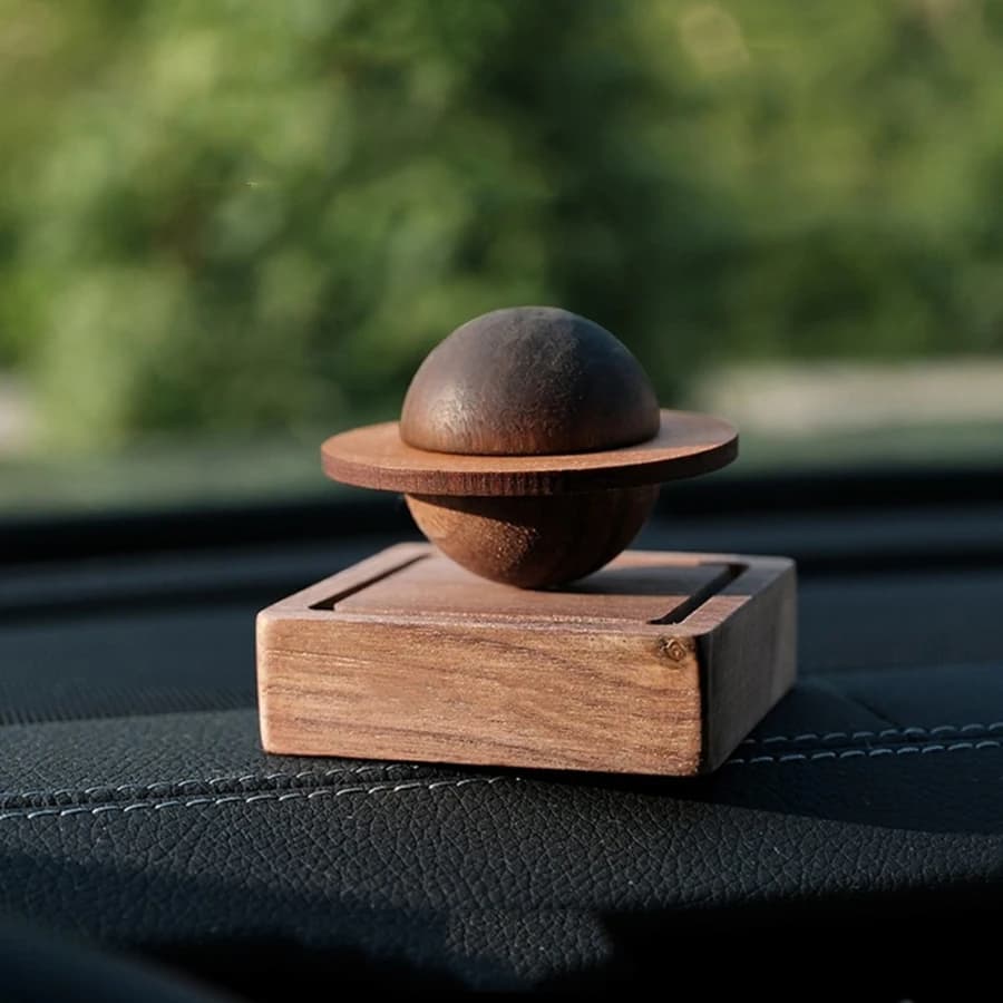 Diffusore di Oli Essenziali a Forma di Giove in Legno di Noce Nero, Fatto a Mano, Decorazione per Auto e Casa, Diffusore di Aromi in Legno Profumato