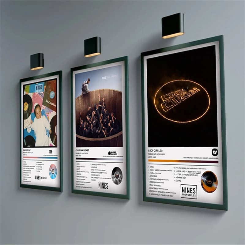 Pop Rap Music Album Cover NINES Poster estetica Rapper Hip Hop Rock Crop Circle One Foot Out Canvas Print Wall Art Room Deco