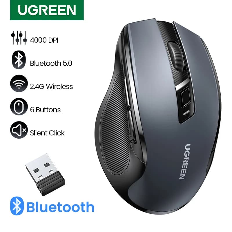 1948 top sale topmouse ugreen Ergonomic Mouse Wireless 4000 DPI silent 6 buttons for MacBook Tablet Laptop Mute silent Mouse 2.4G Mouse
