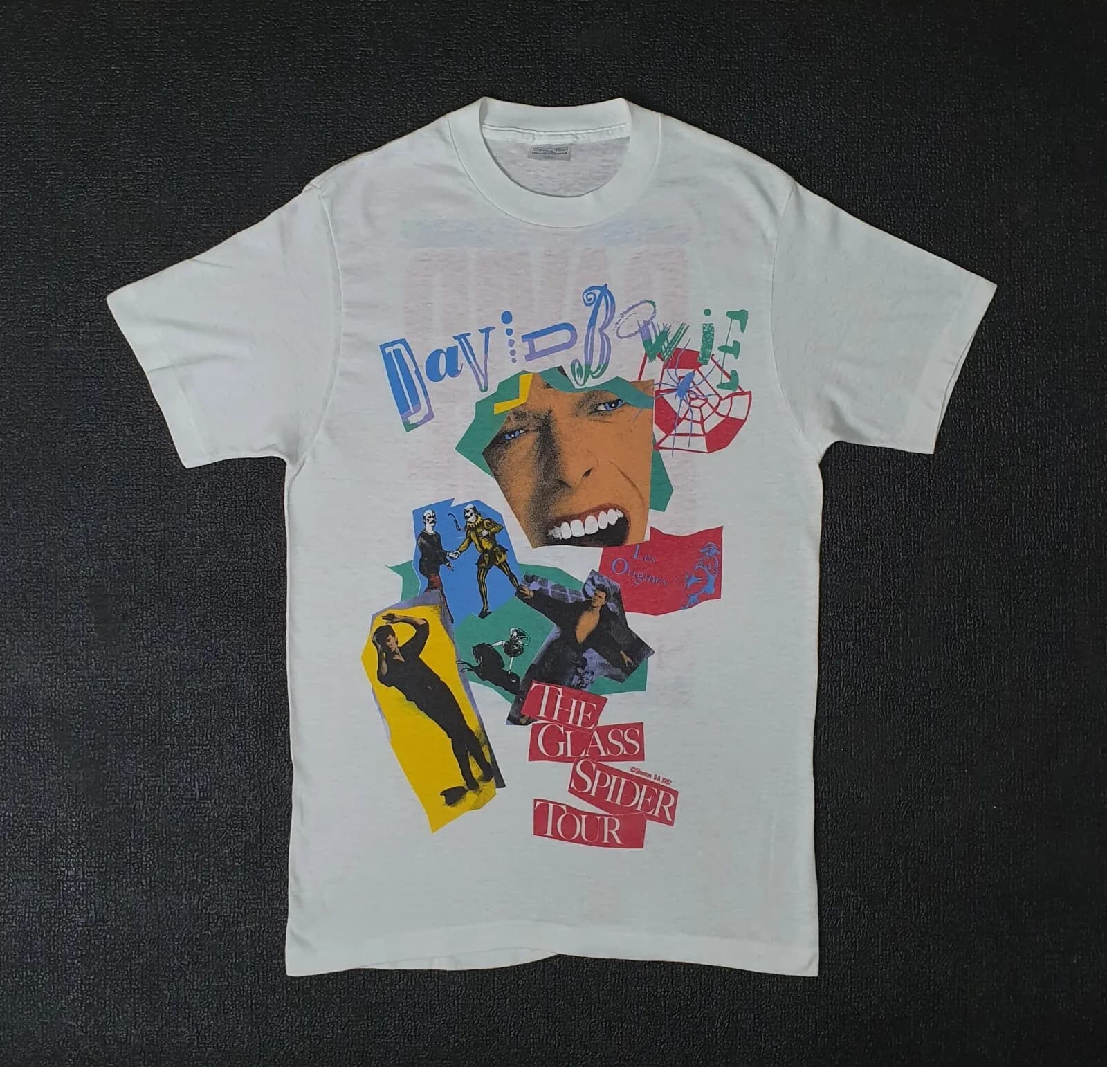 T-Shirt Punk Y2k Streetwear Vintage Rock 1987 David Bowie The Glass Spider Tour Maglietta Stampata Casual Larga Unisex